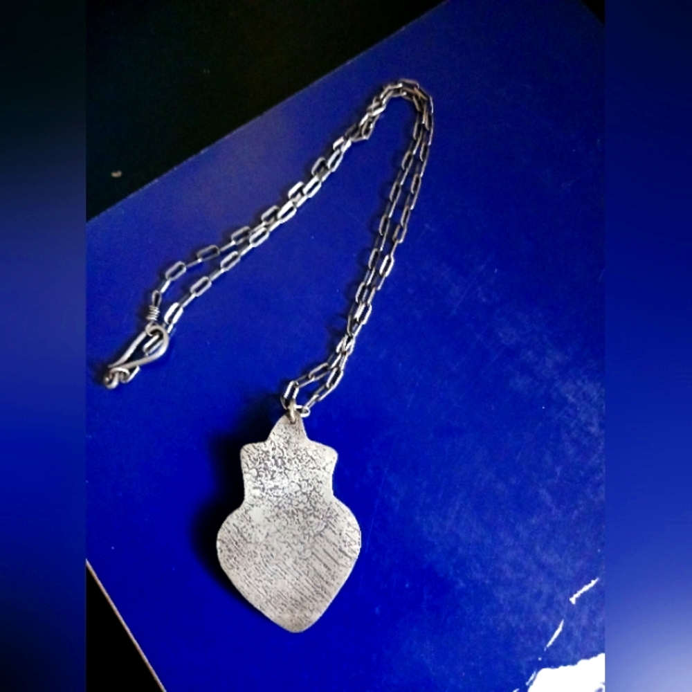 Artisan Crafted Sterling/Enamel Sacred Heart Necklace - Picture 2 of 2